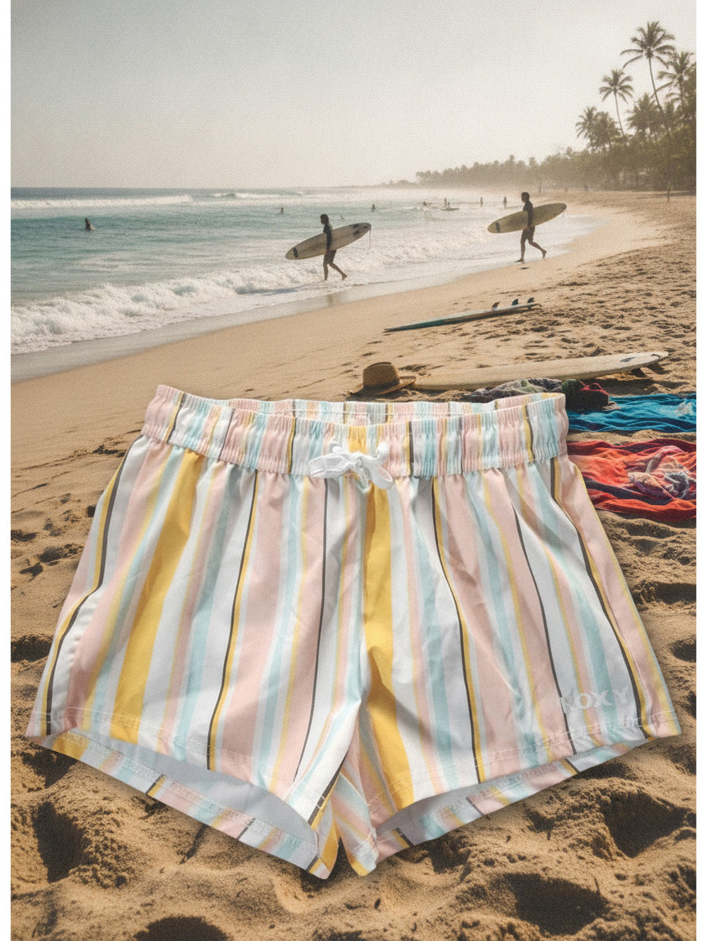 Roxy Girl Striped Board Shorts Size 7/8